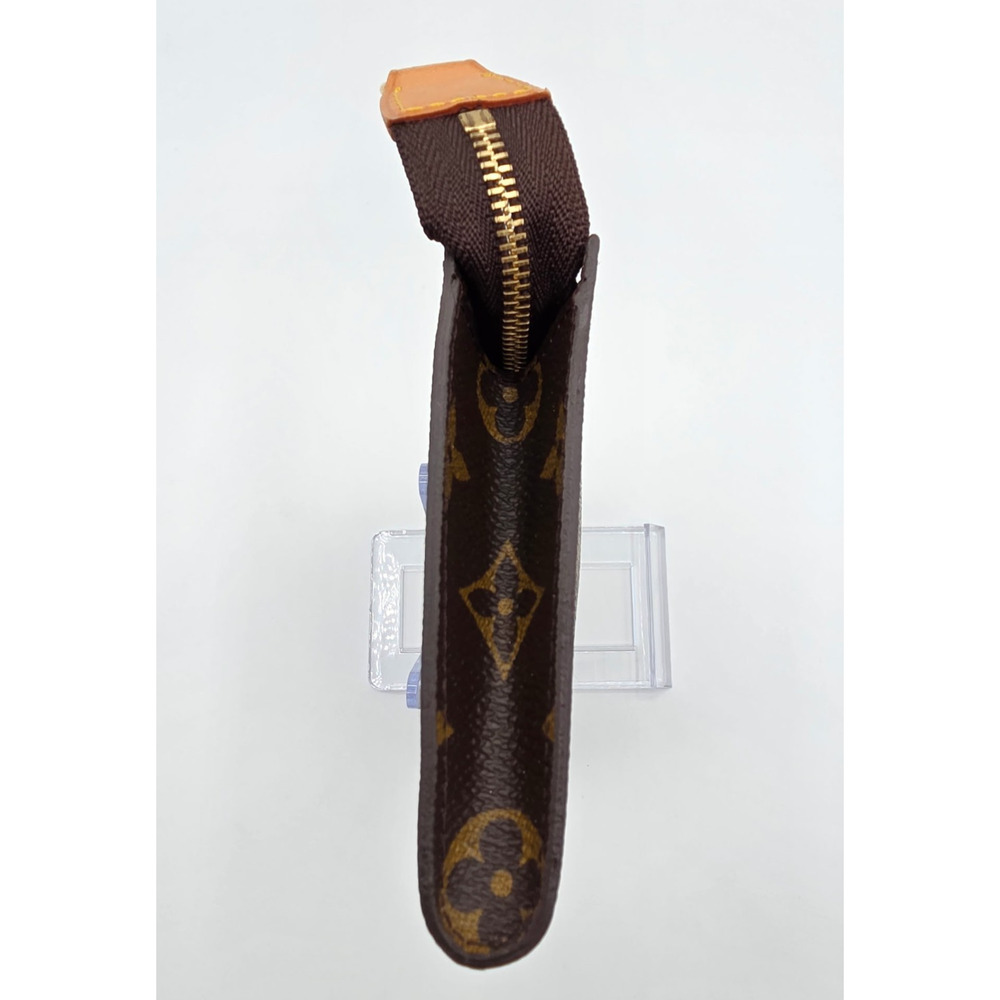 Louis Vuitton Monogram Mini Pochette Key Pouch Zip Coin Card Holder Brown Canvas - Picture 7 of 14